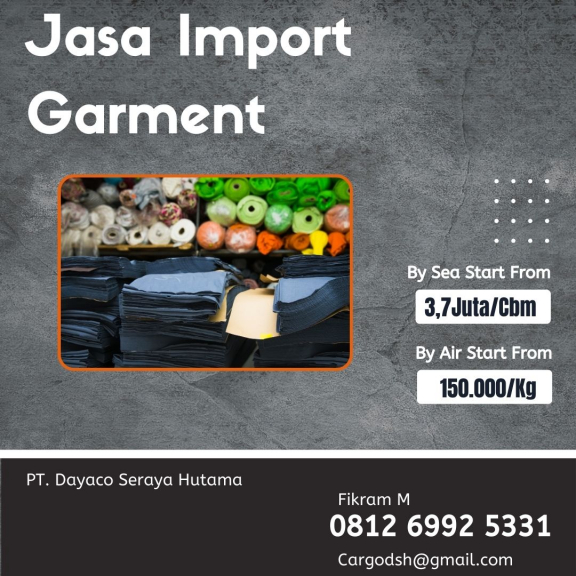Jasa Import Garment Borongan All In