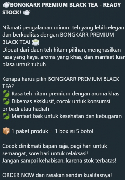 Bongkar Premium Black Tea 0818463481 WA