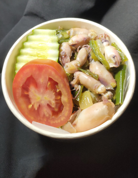 Rice Bowl Chicken Katsu dan Cumi Cabai Ijo