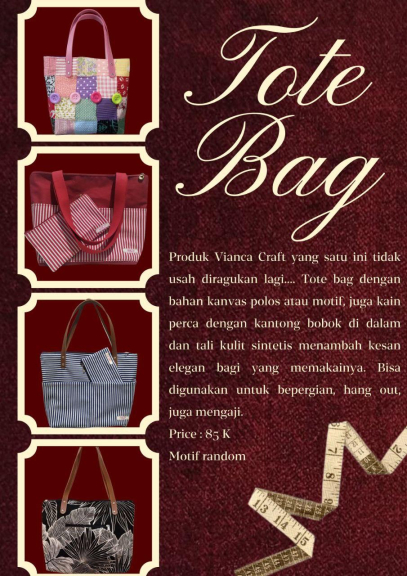 Totebag, sandal hias, pouch