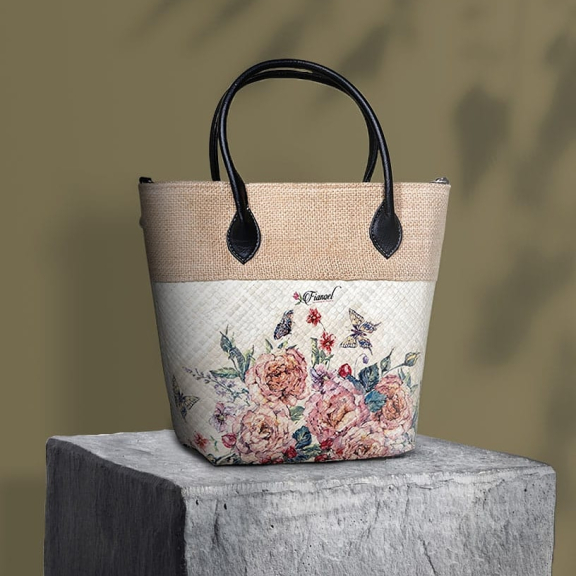 Tas Anyaman pandan Decoupage Wayange 