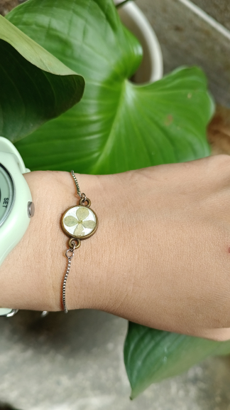 Gelang Floral Resin bunga asli