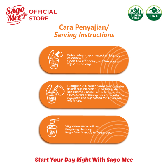 Sago Mee Gluten Free Rasa Kari Ayam Pedas 70g