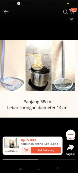 serok saringan penggorengan dan mie