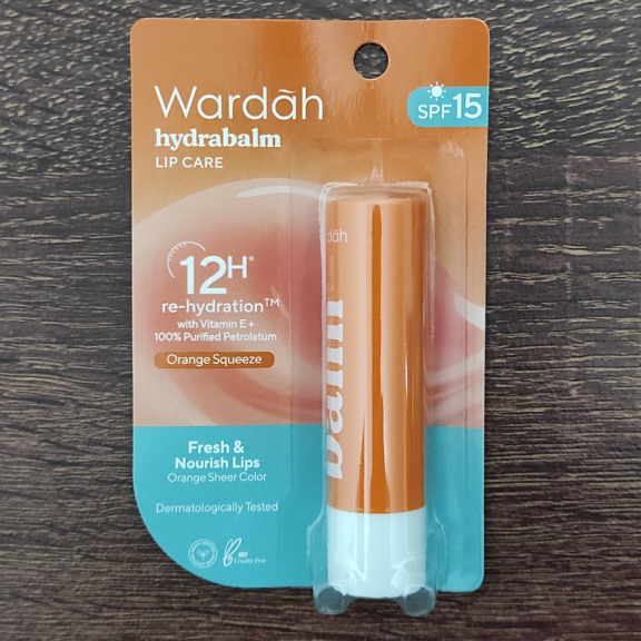 Pelembap Bibir Orange Squeeze Wardah Hydrabalm Lip Care 4 g