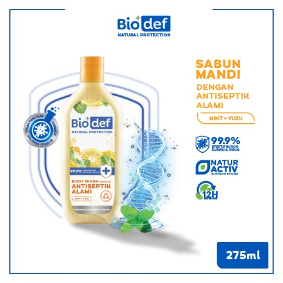 Sabun Mandi Cair Biodef Natural Protection Body Wash Mint Yuzu 275 ml
