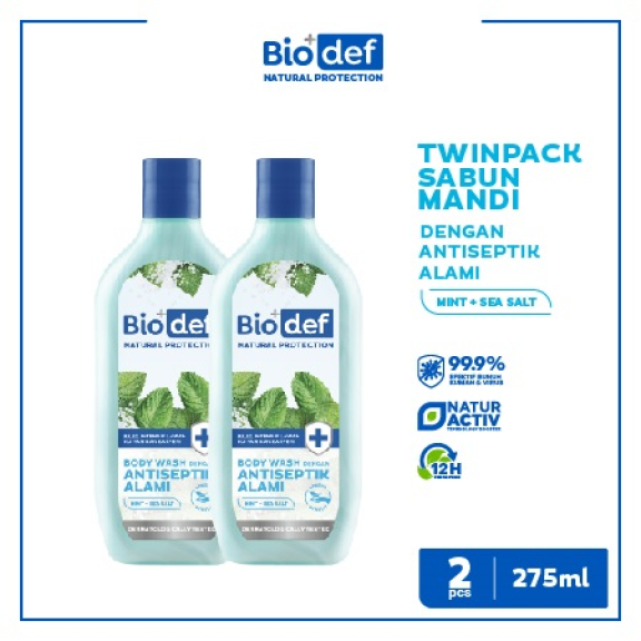Sabun Mandi Cair Biodef Natural Protecion Body Wash Mint Sea Salt 275 ml