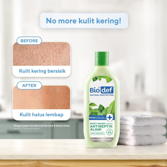 Sabun Mandi Cair Biodef Natural Protection Body Wash Mint Green Tea 275 ml