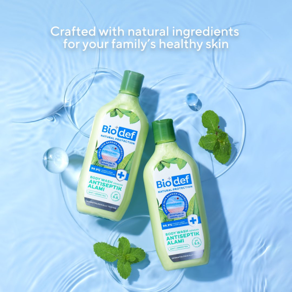 Sabun Mandi Cair Biodef Natural Protection Body Wash Mint Green Tea 275 ml