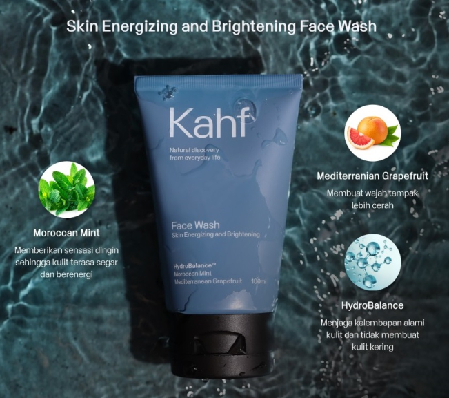 Sabun Wajah Pria Kahf Face Wash Skin Energizing Brightening 100 ml
