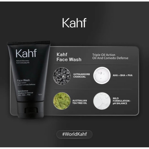 Sabun Wajah Pria Kahf Face Wash Triple Acton Oil and Comedo Defense