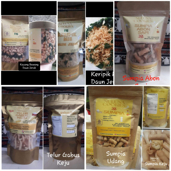 Telur gabus keju,keripik mie daun jeruk,dll