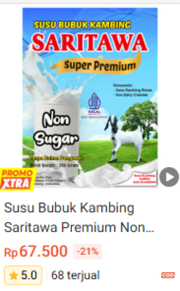 susu bubuk kambing saritawa