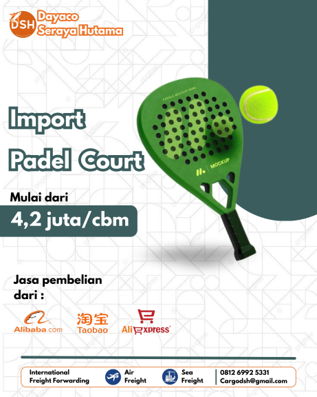 Jasa import padel court dari China