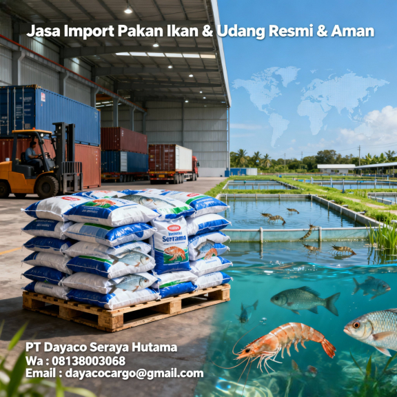 Jasa Import Pakan Ikan Dan Udang 081380003068 PT Dayaco