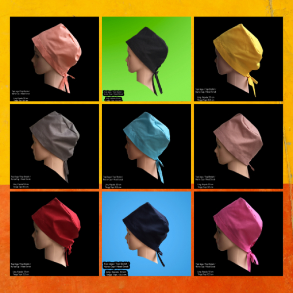 Topi Jaga/Topi Bedah/ Head Scrub Cap Polos