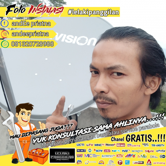 Instalasi / pemasangan antena parabola komplit. 