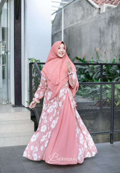 Set syarii bermeks = Gamis + hijab