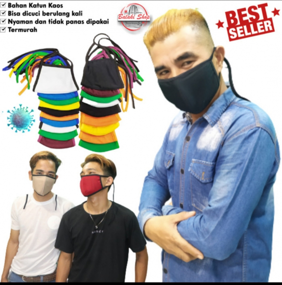 Masker kain dua lapis dan bisa di cuci