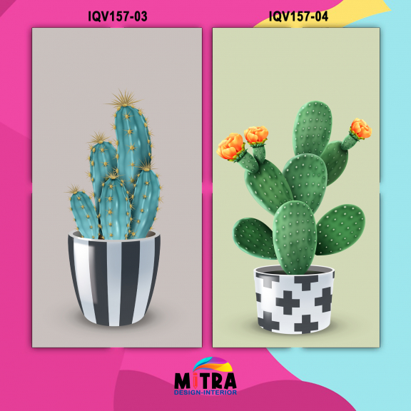 Hiasan Dinding Walldecor Cactus Pajangan Poster Kayu - IQV157