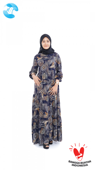 FEMME WOMEN DRESS GAMIS RAYON LENGAN PANJANG