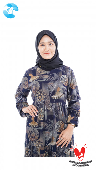 FEMME WOMEN DRESS GAMIS RAYON LENGAN PANJANG
