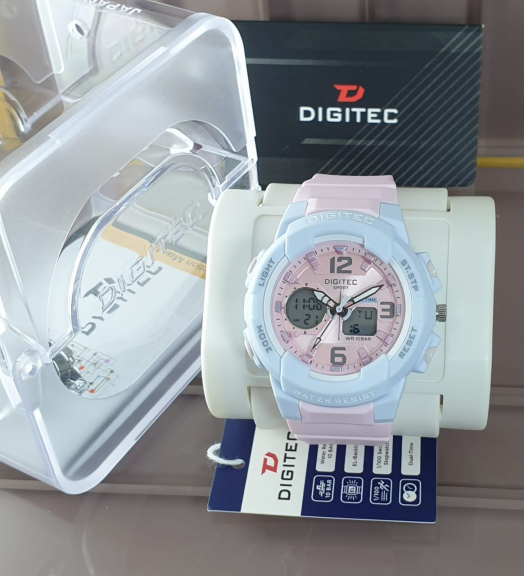 Jam Tangan Sport Wanita Original Digitec Dual Time Tahan Air