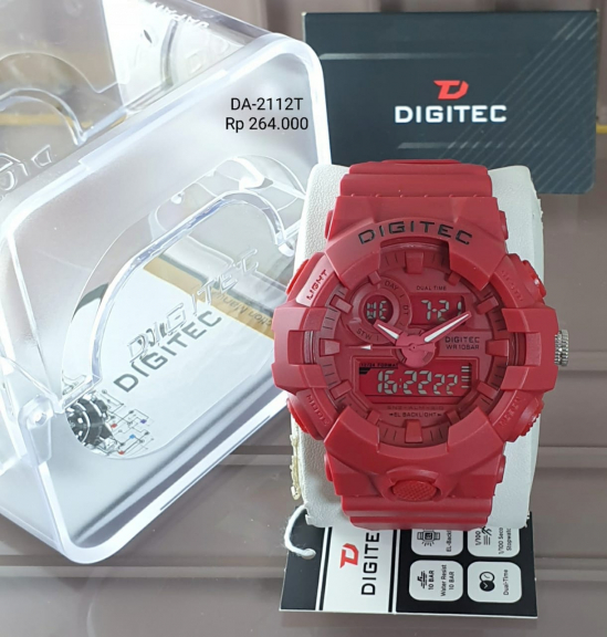 Jam Tangan Sport Pria Original Digitec Dual Time Tahan Air