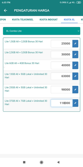Kuota XL Combo Lite Inject