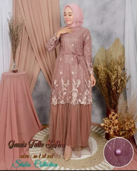 gamis tile safira full brukat