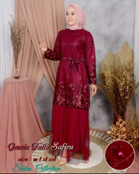 gamis tile safira full brukat