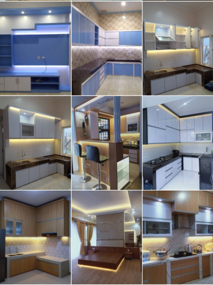 Macem2 Furniture khicenset Intalase Konter HP Meja Kasir meja kerja repsesionis patisi ruangan dekorasi kamar dll