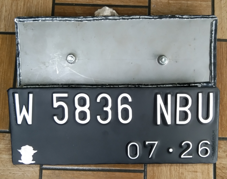 Plat Nomor Sepeda Baut Tanam (Stiker Standar)