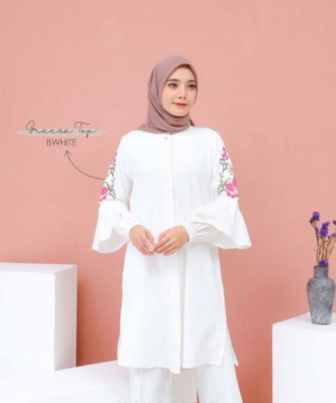 GREESE TOP/ATASAN EMBROIDERY LENGAN LONCENG