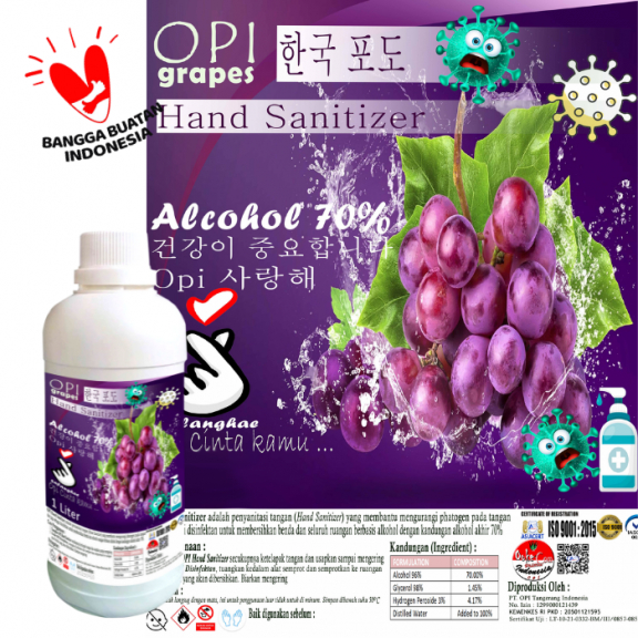 Hand Sanitizer Cair 1 liter Wangi Anggur