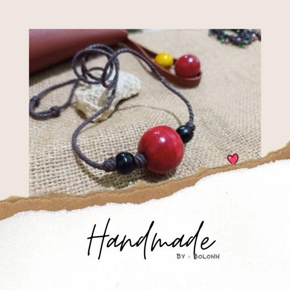 Kalung Handmade Bandul Kayu Series By Bolonn