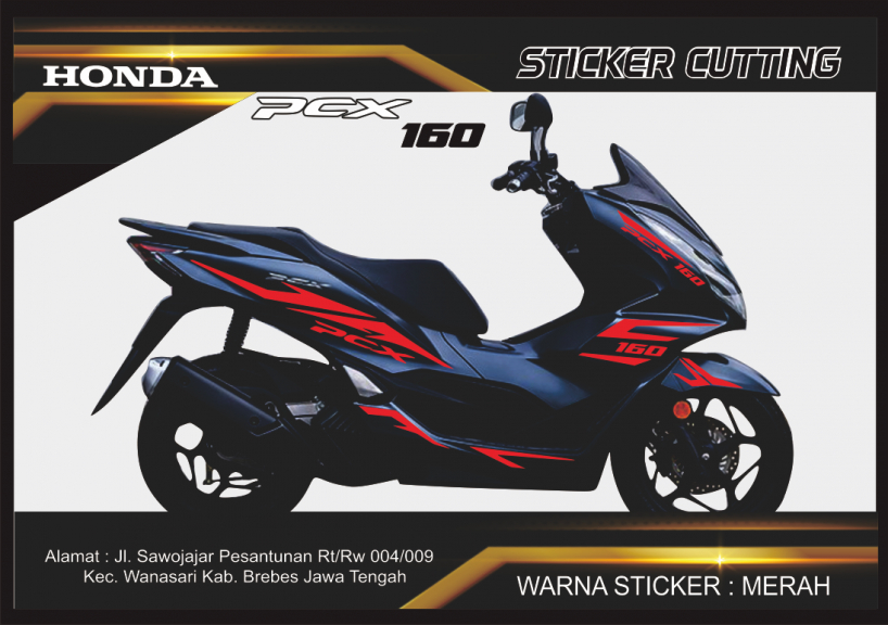 Sticker Honda PCX 160 hitam