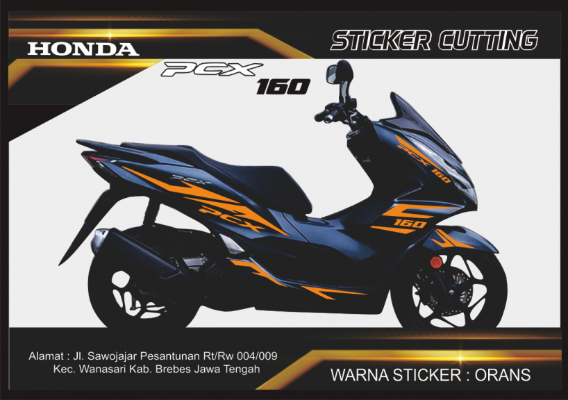 Sticker Honda PCX 160 hitam