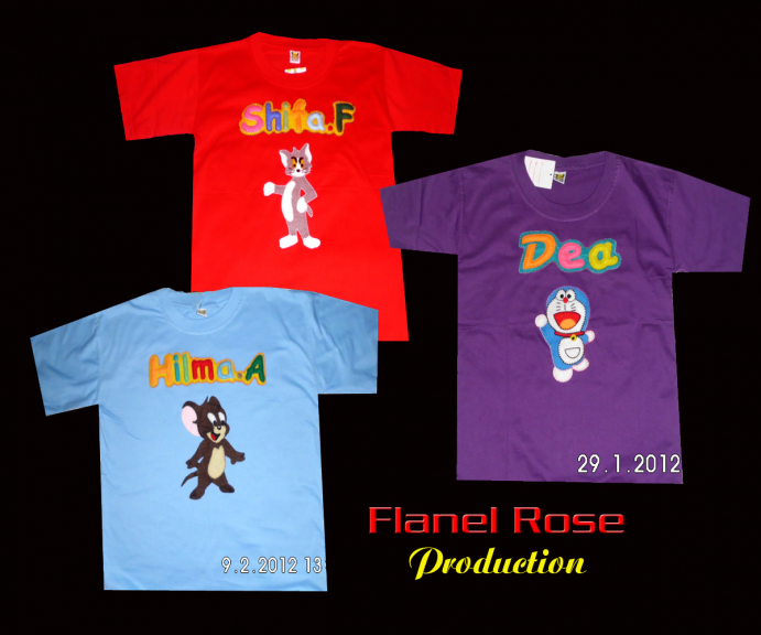 Kaos karakter flanel anak