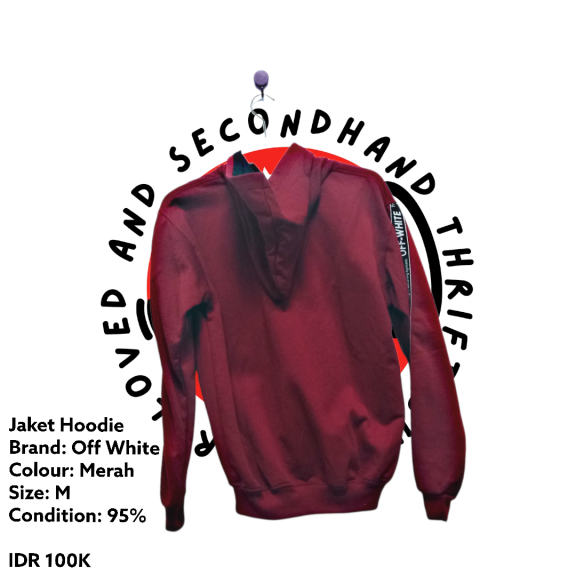 Hoodie Maroon Off-White