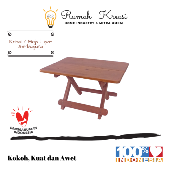 Meja Lipat Erka Rumah Kreasi Mahoni/Pinus Unisize