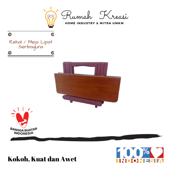 Meja Lipat Erka Rumah Kreasi Mahoni/Pinus Unisize