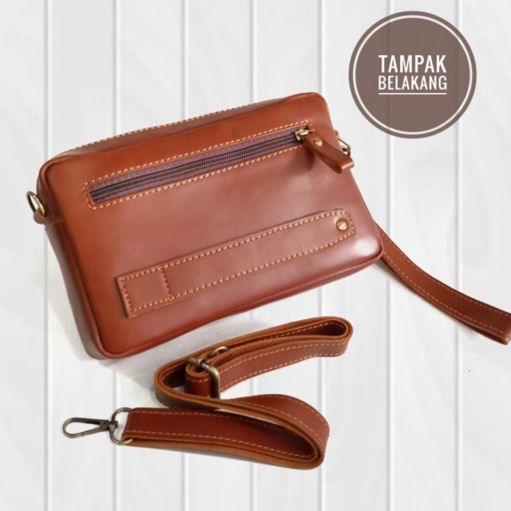 Tas Unisex Pria/ Wanita 2 in 1 handbags dan selempang  Full Kulit made in Garut Sukaregang