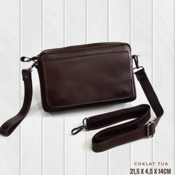 Tas Unisex Pria/ Wanita 2 in 1 handbags dan selempang  Full Kulit made in Garut Sukaregang