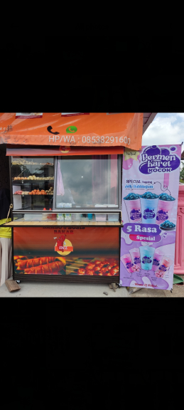 Sosis bakar dan permen karet kocok