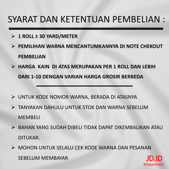 menyediakan berbagai jenis kain USA DRILL, JAPAN DRILL, TC, WOOL lokal dan impor