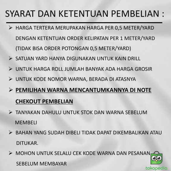 menyediakan berbagai jenis kain USA DRILL, JAPAN DRILL, TC, WOOL lokal dan impor