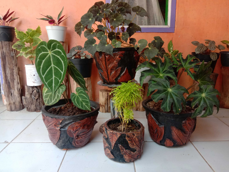 Pot bunga bahan kain dan ssssss