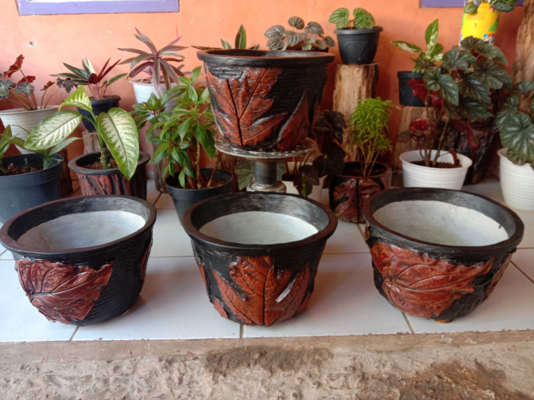 Pot bunga bahan kain dan ssssss