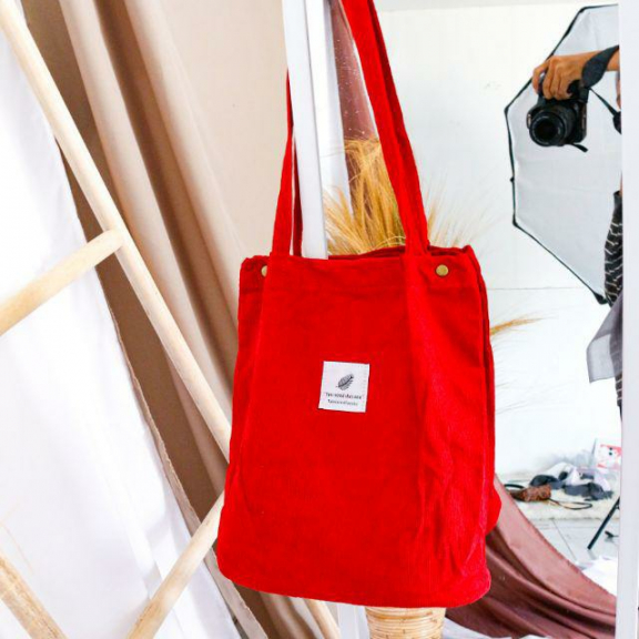 Tote Bag Wanita Corduroy